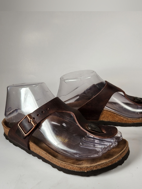 Birkenstock Shoes - BIRKENSTOCK Women's Gizeh Sandal 5.5 EU 36 Brown Leather Boho Shoes